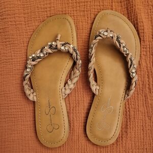 Jessica Simpson rhinestone thong sandals